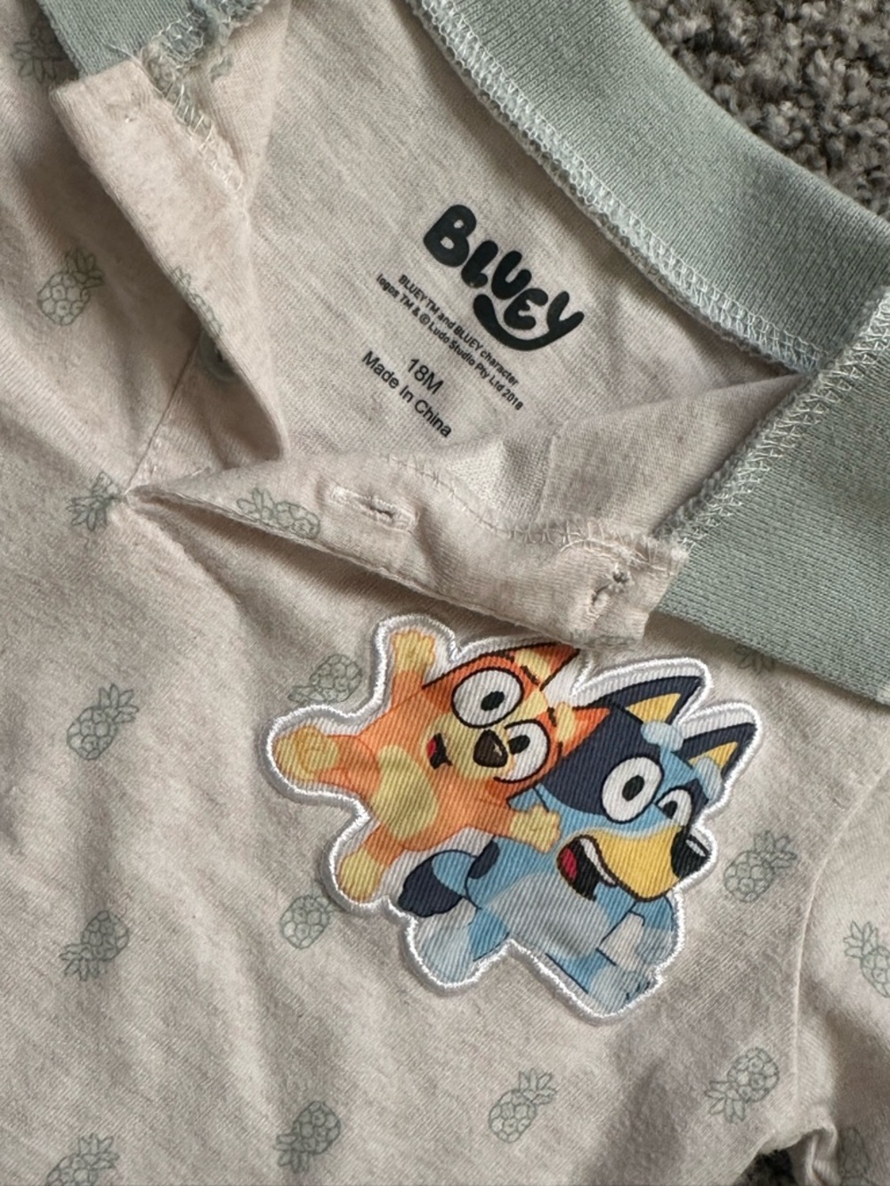 Bluey Kids Two-Piece Polo & Shorts Set in Mint - Picture 3 of 5